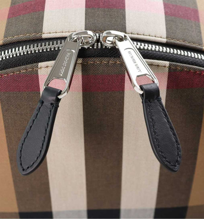 Burberry Jeff House Check Canvas Medium Backpack