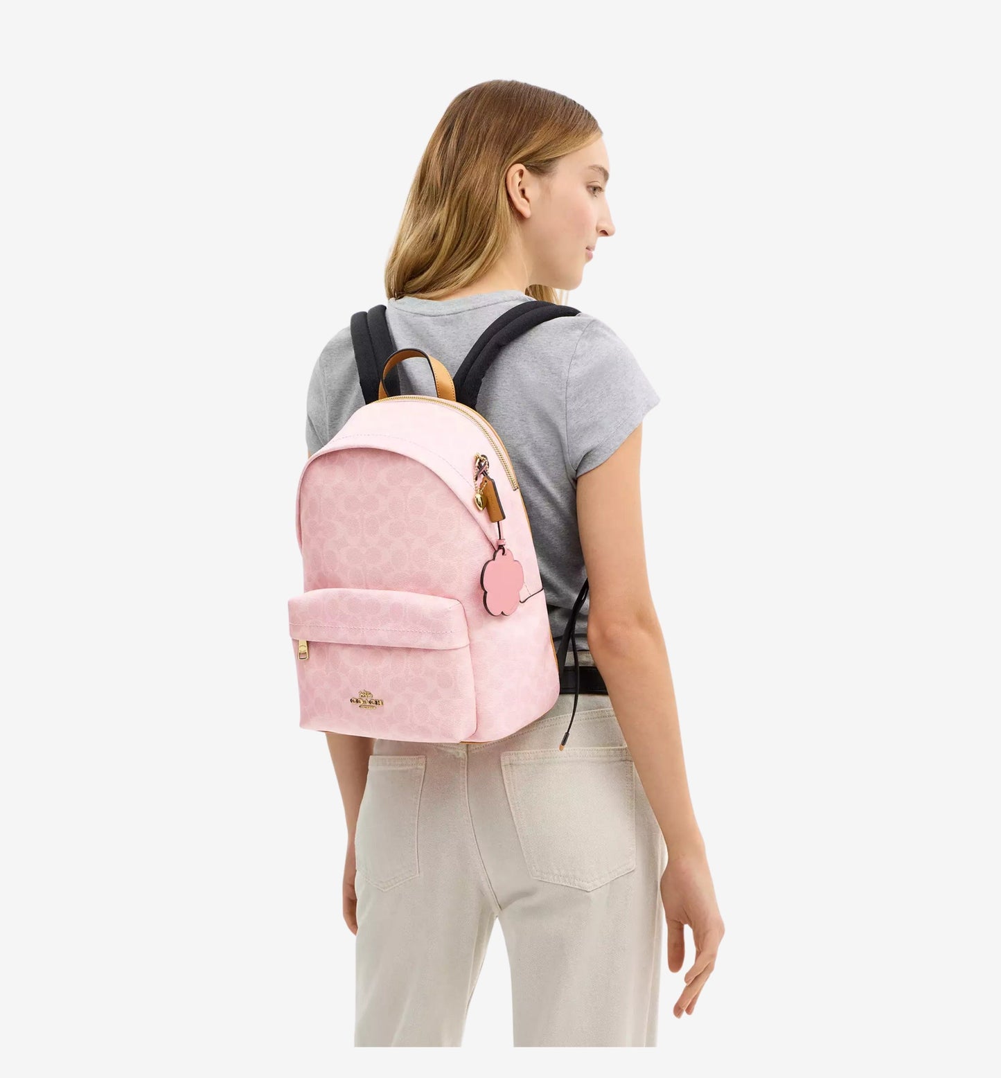 Taylor Small Backpack in Signature Canvas with Charms